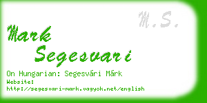 mark segesvari business card